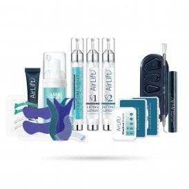 AIRLIFT Korean cysteamine lash lift complete kit syringe system with shields, glue balm, tools and serum for professional lash lifting