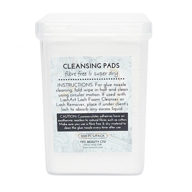 LashArt  Adhesive Dry Wipes – Fibre-Free Nozzle Cleaning Pads (200pcs) | For Professional Lash Glue Care