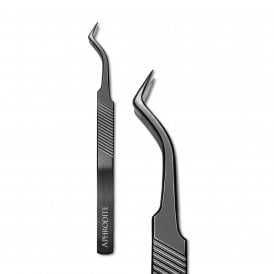 LashArt APHRODITE Titanium Lash Tweezers – 9mm 45 Degree Double-Angled Tip for Classic Hybrid and Light Volume