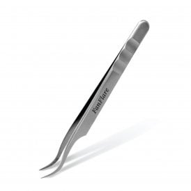 LashArt FANFLARE Fibre Tip Volume Lash Tweezers with 45° curved tip and 9mm FibreGrip sweet spot for versatile volume fan creation