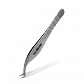 LashArt FANMASTER Fibre Tip Volume Lash Tweezers for handmade volume fan creation with 45° boot tip, full 7mm FibreGrip sweet spot, ergonomic comfort grip and light tension control