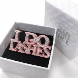LashArt 'I DO LASHES' Crystal Brooch - Rose Gold