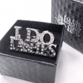 LashArt 'I DO LASHES' Crystal Brooch - Silver