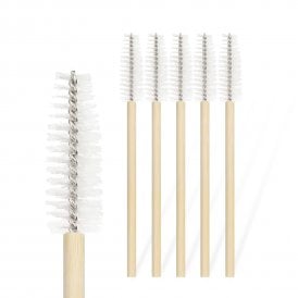 LashArt professional bamboo lash extension spoolie brushes with flexible spiral mascara wand heads