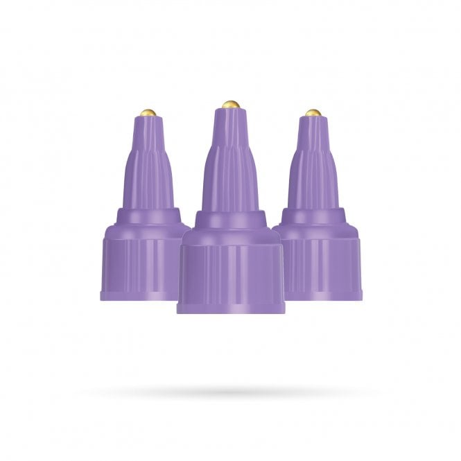 LashArt  Replacement Glue Nozzle Cap – 3 Pack (Lavender Purple) | For 5g Lash Adhesive Bottles