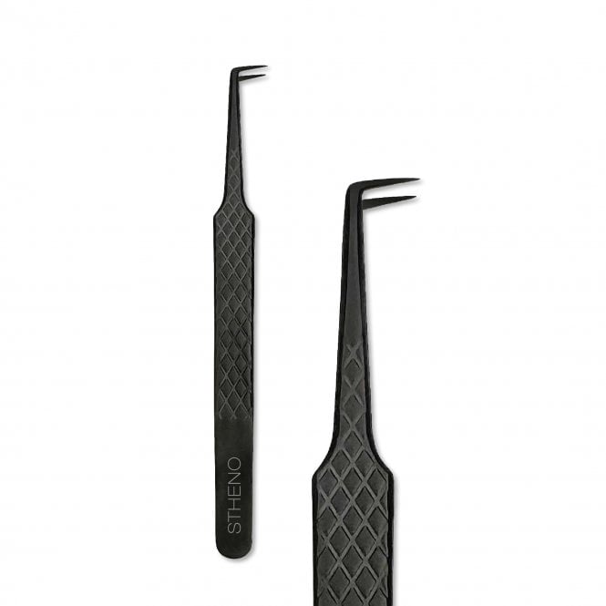 LashArt  STHENO 90 Degree Angle Fibre Tip Lash Tweezers