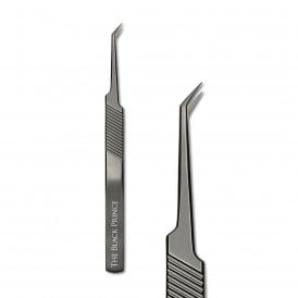 LashArt THE BLACK PRINCE Titanium Lash Tweezers – 8mm 45 Degree Angled Tip for Classic Hybrid and Light Volume