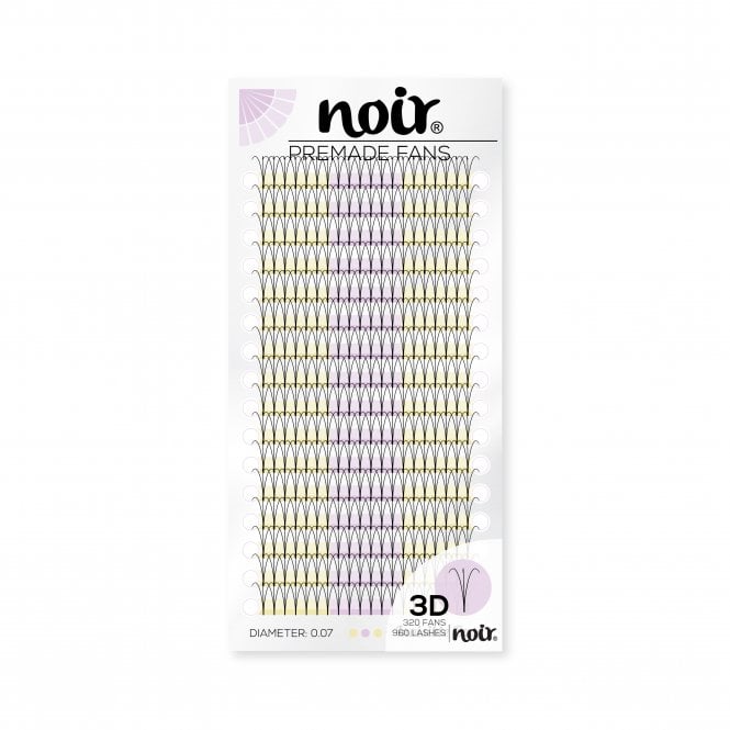 Noir Volume Lashes  0.07 3D Premade Lash Fans Short Stem