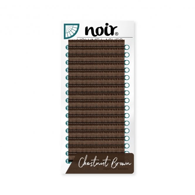 Noir Volume Lashes 0.10 Chestnut Brown Volume Lash Extensions UK – Soft Natural Matte Lashes for Classic & Volume Sets