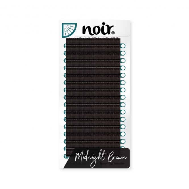 Noir Volume Lashes 0.10 Midnight Brown Volume Lash Extensions UK – Near-Black Soft Matte Lashes for Classic & Volume Sets
