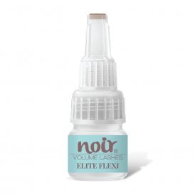 Elite Flexi clear eyelash extension glue bottle showing professional adhesive designed for colour lashes, natural sets, and clean-root application