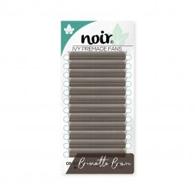 Narrow YY brown lash extensions tray in brunette colour – LashArt Noir Ivy YY lashes UK